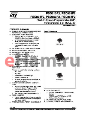 PSD813290MIT datasheet - Flash In-System Programmable ISP Peripherals For 8-bit MCUs