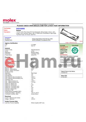 SD-47018-001 datasheet - 1.27mm (.050