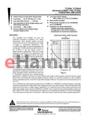 TLC2264IDR datasheet - Advanced LinCMOS RAIL-TO-RAIL OPERATIONAL AMPLIFIERS