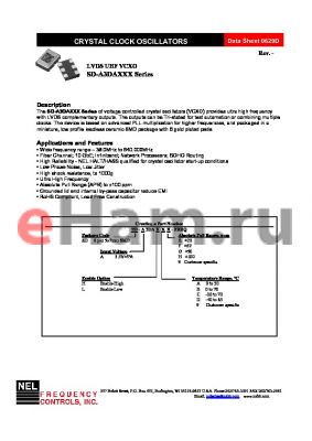 SD-A3DALDG-FREQ datasheet - LVDS UHF VCXO