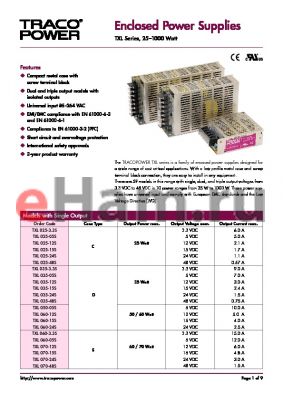TXL150-05S datasheet - Enclosed Power Supplies