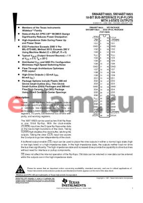 SN74ABT16823DGVR datasheet - 18-BIT BUS-INTERFACE FLIP-FLOPS WITH 3-STATE OUTPUTS