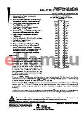 SN74ABT16833DLG4 datasheet - DUAL 8-BIT TO 9-BIT PARITY BUS TRANSCEIVERS