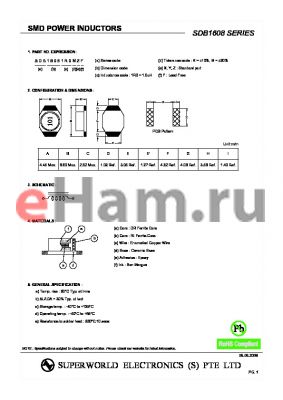 SDB1608471KZF datasheet - SMD POWER INDUCTORS