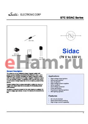 SDB2400E70 datasheet - silicon bilateral voltage triggered switch