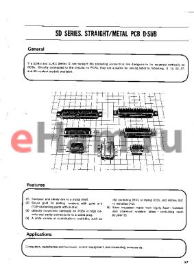 SDBB-25P05 datasheet - STRAIGHT/METAL PCB D-SUB