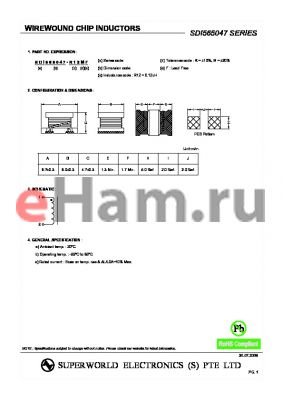 SDI565047-471F datasheet - WIREWOUND CHIP INDUCTORS