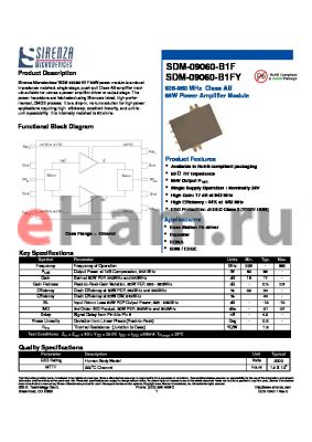 SDM-09060-B1F datasheet - 925-960 MHz Class AB 65W Power Amplifier Module