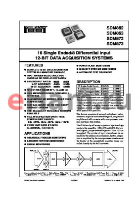 SDM862S datasheet - 16 Single Ended/8 Differential Input 12-BIT DATA ACQUISITION SYSTEMS
