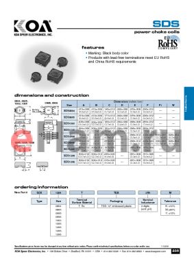 SDS1206TTEB680 datasheet - power choke coils
