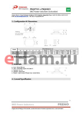 PSQ0703-120K datasheet - SMD Power Inductors Unshielded