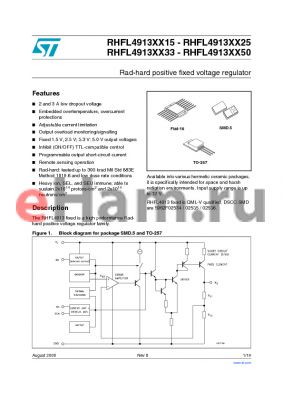 RHFL4913ESY151 datasheet - Rad-hard positive fixed voltage regulator
