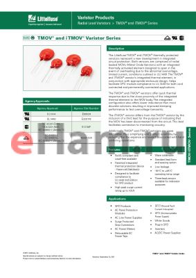 TMOV20RP175M datasheet - TMOV^ and i TMOV^ Varistor Series