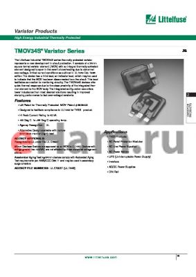 TMOV34S151M datasheet - Varistor Products - High Energy Industrial Thermally Protected