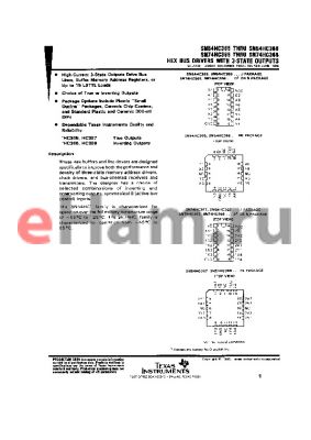 SN74HC367PWRE4 datasheet - HEX BUS DRIVERS WITH 3-STATE OUTPUTS