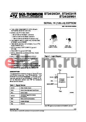 ST25C01M1TR datasheet - SERIAL 1K 128 x 8 EEPROM