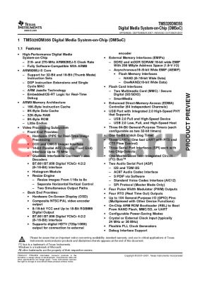 TMS320DM355 datasheet - Digital Media System-on-Chip (DMSoC)