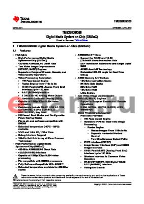 TMS320DM368ZCED datasheet - Digital Media System-on-Chip (DMSoC)