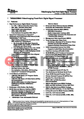 TMS320DM642AGNZ6 datasheet - Video/Imaging Fixed-Point Digital Signal Processor