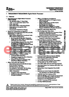 TMS320DM648ZUT720 datasheet - Digital Media Processor