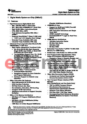 TMS320DM6467ZUTD7 datasheet - Digital Media System-on-Chip