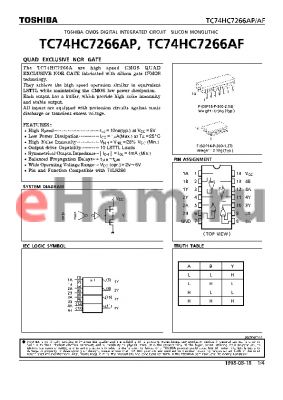 TC74HC7266AP datasheet - QUAD EXCLUSIVE NOR GATE