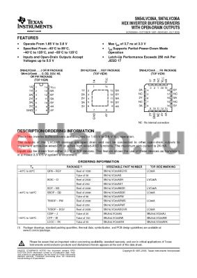 SN74LVC06ADBRE4 datasheet - HEX INVERTER BUFFERS/DRIVERS WITH OPEN-DRAIN OUTPUTS