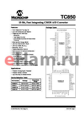 TC850ILW datasheet - 15-Bit, Fast Integrating CMOS A/D Converter