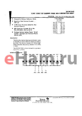 SN74S1050 datasheet - 12-BIT SCHOTTKY BARRIER DIODE BUS-TERMINATION ARRAY