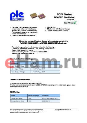 TCF4031026D datasheet - TCVCXO Oscillator