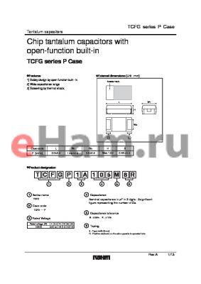TCFGP0G476M8R datasheet - Chip tantalum capacitors with open-function built-in