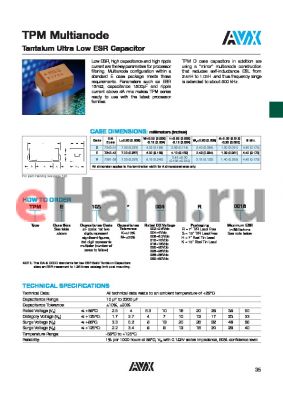 TPMV226K006H0015 datasheet - Tantalum Ultra Low ESR Capacitor