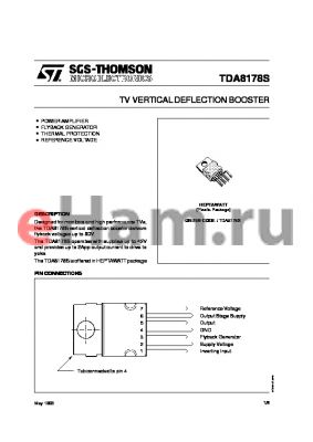 TDA8178 datasheet - TV VERTICAL DEFLECTION BOOSTER