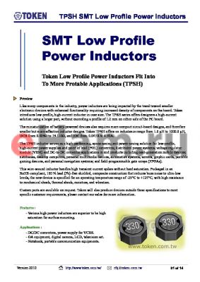 TPSH0301-2R2N datasheet - TPSH SMT Low Profile Power Inductors