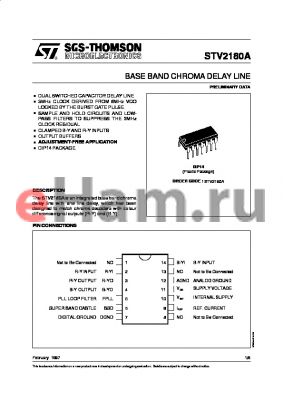 STV2180A datasheet - BASE BAND CHROMA DELAY LINE