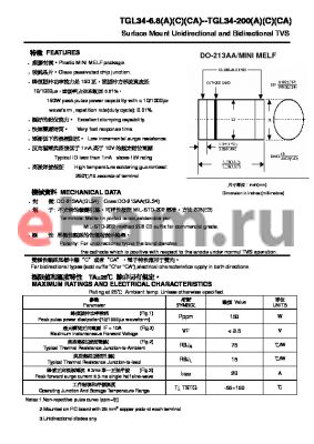 TGL34-110A datasheet - Surface Mount Unidirectional and Bidirectional TVS