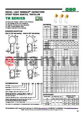 TRE10-106 datasheet - RADIAL LEAD TANGOLDTM CAPACITORS EPOXY RESIN COATED, TANTALUM