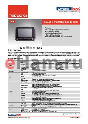 TREK-723R-HBCEA0E datasheet - RISC All-in-One Mobile Data Terminal