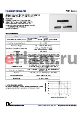 NRN6C104GTD datasheet - SINGLE-IN-LINE SIP RESISTOR NETWORKS CONFORMAL COATED LOW PROFILE