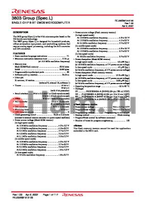 M38036M5L-XXXWG datasheet - SINGLE-CHIP 8-BIT CMOS MICROCOMPUTER