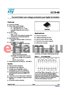 CLT3-4BT6 datasheet - Current limited over-voltage protected quad digital termination