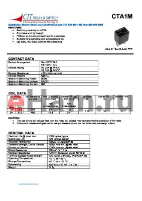 CTA1M1ASQ12 datasheet - CIT SWITCH
