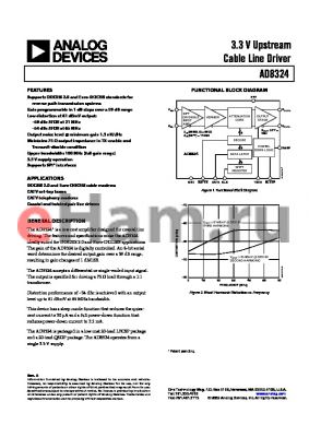 AD8324JRQZ datasheet - 3.3 V Upstream Cable Line Driver
