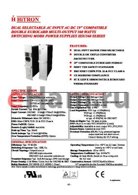 HSU360T-T050II datasheet - DUAL SELECTABLE AC INPUT AC-DC 19