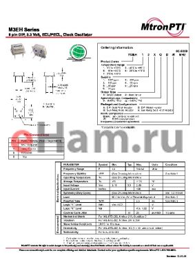 M3EH23XPX datasheet - 8 pin DIP, 3.3 Volt, ECL/PECL, Clock Oscillator