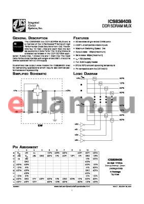 ICS83840BHLFT datasheet - DDR SDRAM MUX