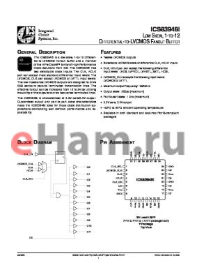 ICS83948AYILF datasheet - LOW SKEW, 1-TO-12 DIFFERENTIAL-TO-LVCMOS FANOUT BUFFER