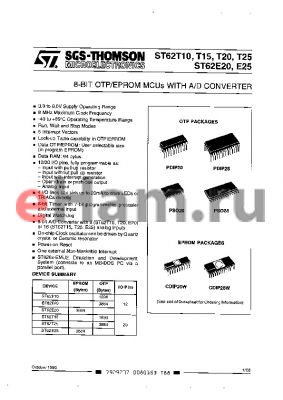 ST6210BM6/SWD datasheet - 8-BIT OTP/EPROM MCUs WITH A/D CONVERTER