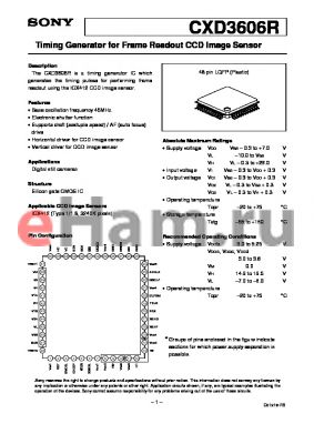 ICX412 datasheet - Timing Generator for Frame Readout CCD Image Sensor