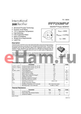 IRFP250MPBF datasheet - HEXFET^ Power MOSFET